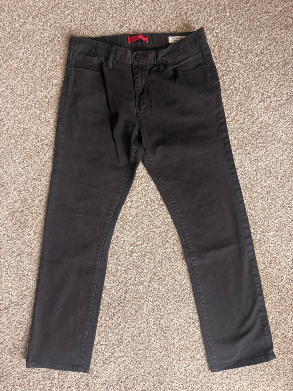 Guess Del Mar Fit Slim Straight Men's Black Jeans - 33x32